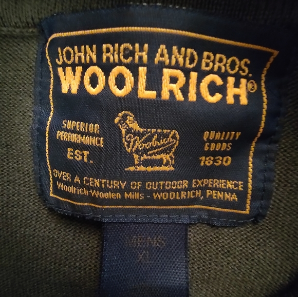 Woolrich Quarter zip pullover sweater. Dark olive green. Size XL. - Picture 2 of 8